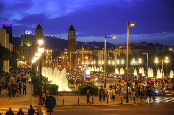 Barcelona. sjungande fontäner av montjuic — Stockfoto