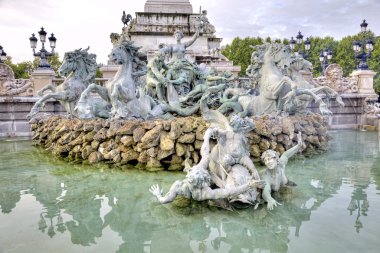 Bordeaux. girondins Anıtı. 1902 yılında inşa edilmiş tarihi çeşme