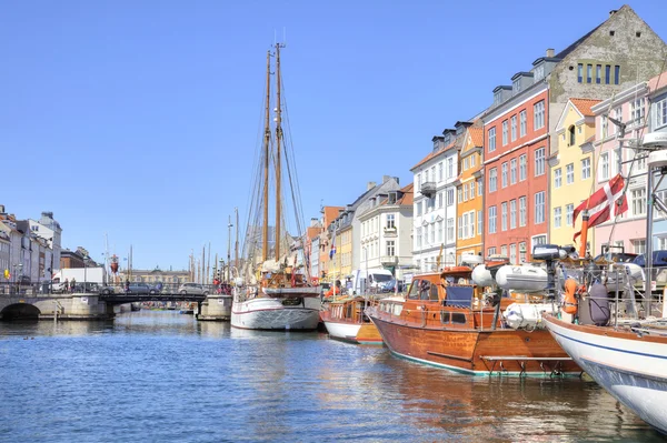 Kanaal Nyhavn zijn in stad Copenhagen — Stockfoto