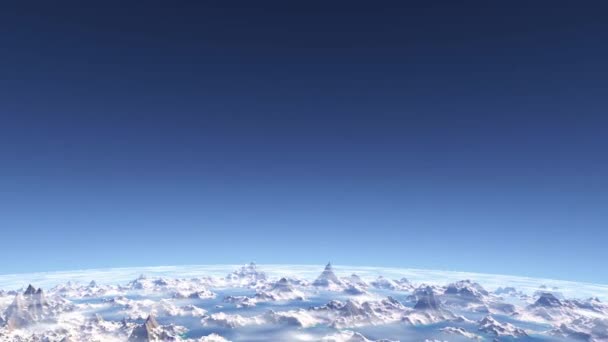 3D-gerenderde fantasie buitenaardse planeet. Rotsen en lucht — Stockvideo