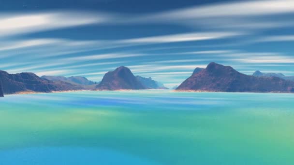 3D rendered fantasy alien planet. Rocks and sky — Stock Video