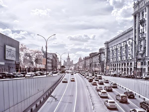 Moscow. Garden ring. Infrared photo — Stock Photo, Image