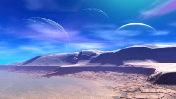 Planète extraterrestre fantastique. Roches et lune 
