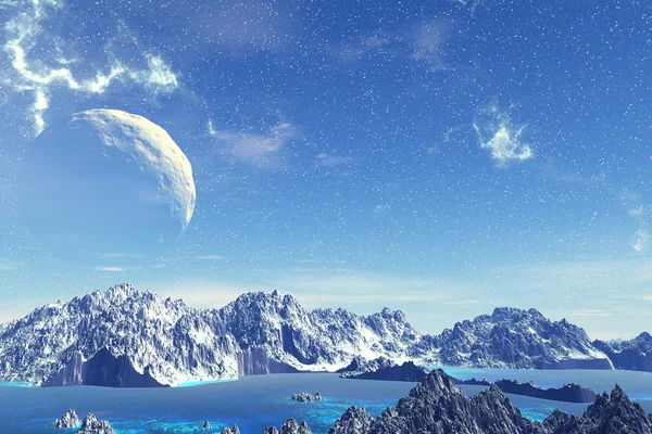 판타지 외계 행성입니다. 바위와 문 — 스톡 사진