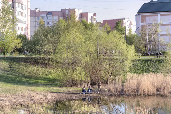 Fishermen in Novokosino — Stock Photo, Image