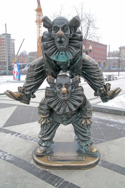 Tsvetnoy Boulevard. Rzeźba klaunów — Zdjęcie stockowe