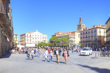 Segovia. İspanya. Kentsel peyzaj. Plaza Mayor