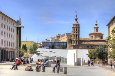 Saragossa. Area  Plaza del Pilar clipart