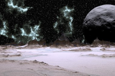 Fantezi uzaylı gezegenine. Kayalar