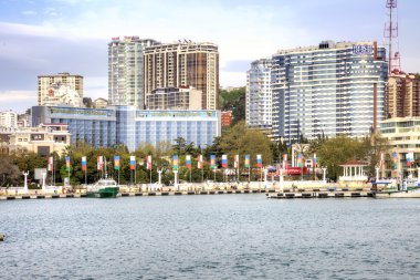 Sochi şehir. Denizden görüntülemek