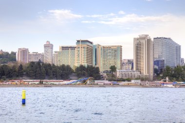 Sochi şehir. Denizden görüntülemek