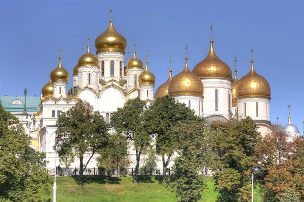 Kuppelkomplex der Kirchen im Kreml. Stadt Moskau — Stockfoto