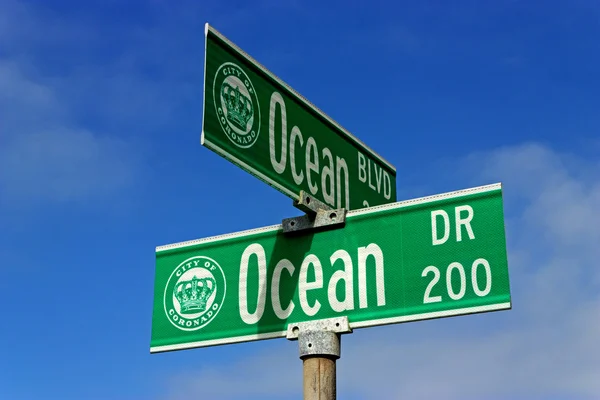 Ocean znak, San Diego — Zdjęcie stockowe