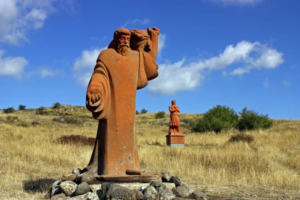 Statues on Mount Aragats — Stock Photo, Image