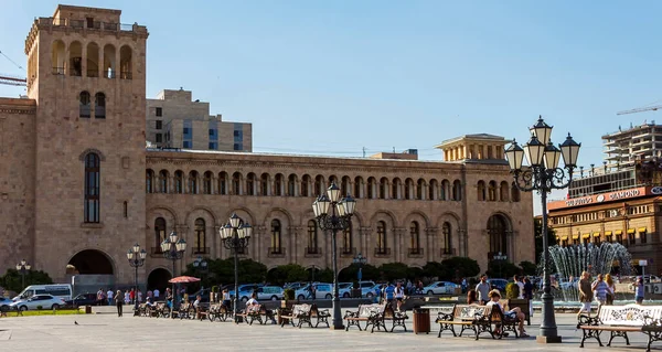 Yerevan Armenia Julio 2017 Plaza República Centro Ereván Armenia Una —  Fotos de Stock