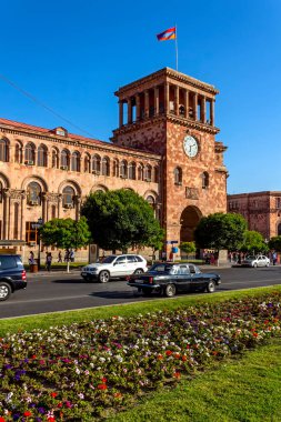 YEREVAN, ARMENIA - 10 Temmuz 2017: Erivan şehrinin tarihi merkezi. Ermenistan 'ın en büyük şehri ve başkenti..