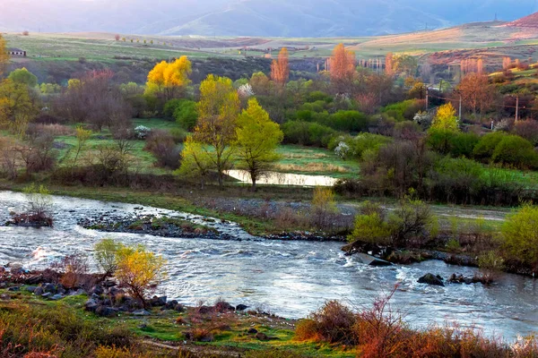 Landschap Met Rivier Hrazdan Armenië Een Vroege Ochtend — Stockfoto