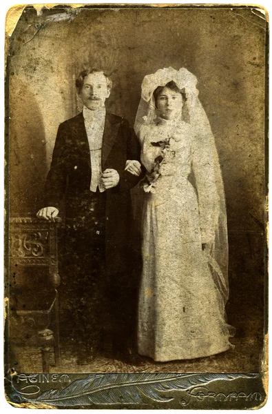 Portrait of a victorian man and his wife — Stock Photo, Image