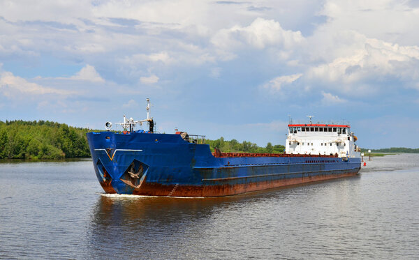 the barge on a river