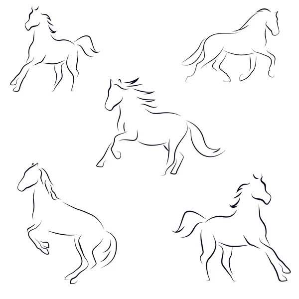 Paarden — Stockvector