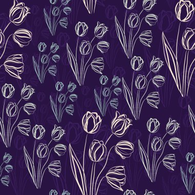 Lale. Sorunsuz doku. Kumaş için tasarım.