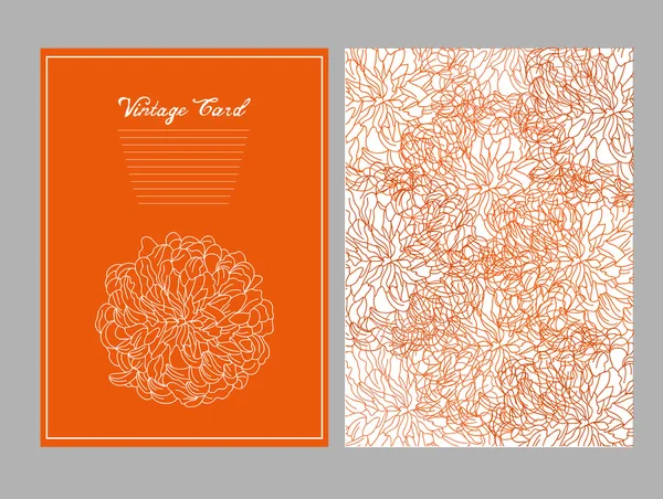 Vintage blommig kort — Stock vektor