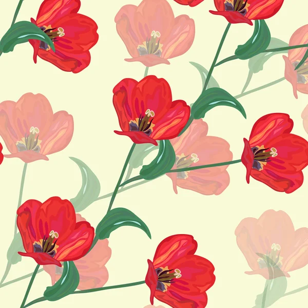 Motif floral sans couture — Image vectorielle