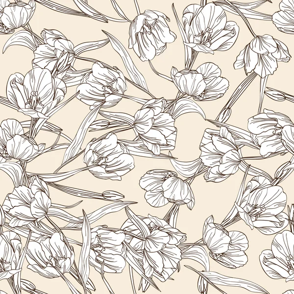 Motif floral sans couture — Image vectorielle