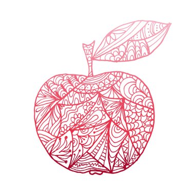 elle çizilmiş elma