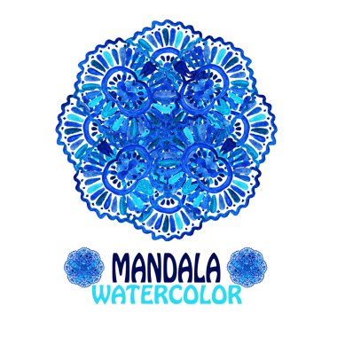 mavi suluboya mandala