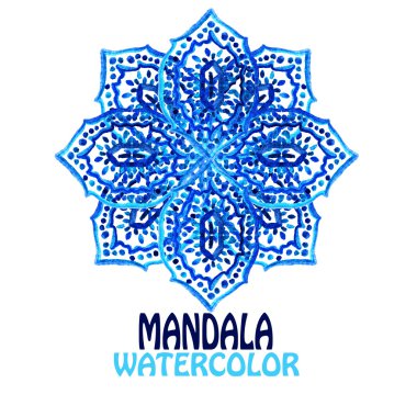 mavi suluboya mandala
