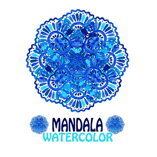 Mandala aquarelle bleu — Photo