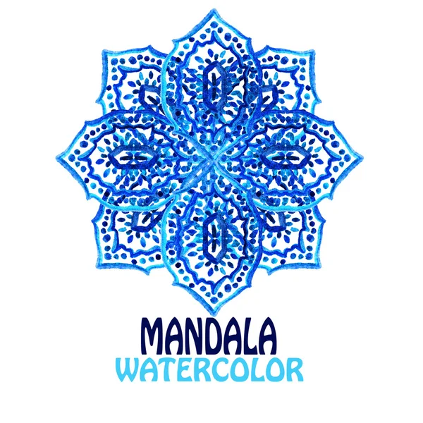 Mandala aquarelle bleu — Photo