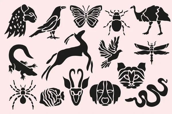 Set di simboli animali — Vettoriale Stock