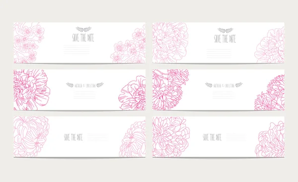 Set di carte floreali — Vettoriale Stock