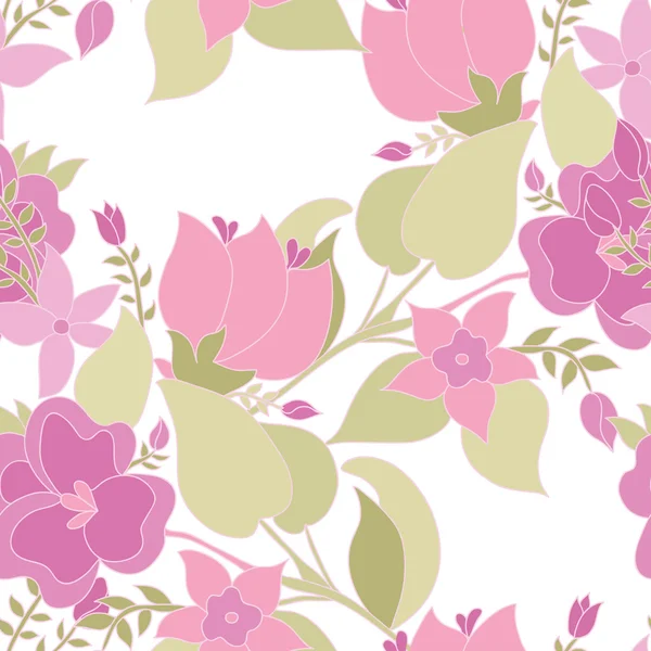 Motif floral sans couture — Image vectorielle