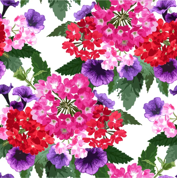 Bloemen naadloos patroon — Stockvector