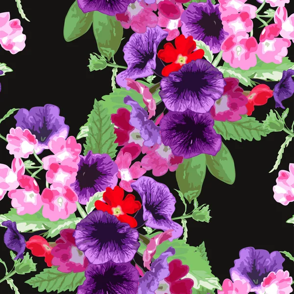 Bloemen naadloos patroon — Stockvector