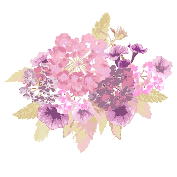 Buquê floral decorativo — Vetor de Stock