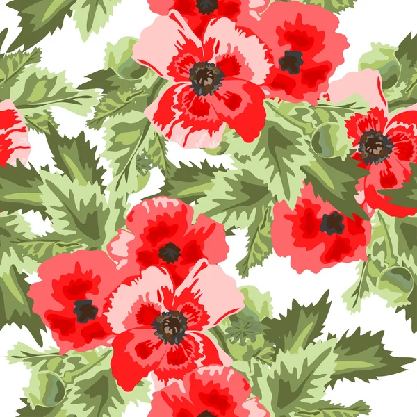 Bloemen naadloos patroon — Stockvector