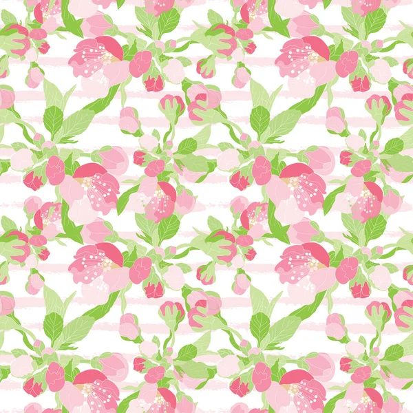 Elegante Motivo Senza Cuciture Con Fiori Sakura Rosa Elementi Design — Vettoriale Stock