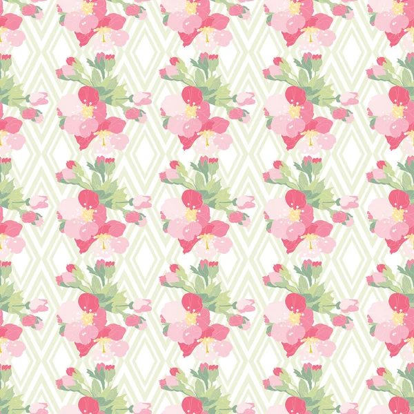 Elegantes Nahtloses Muster Mit Rosa Sakura Blüten Designelemente Blumenmuster Für — Stockvektor