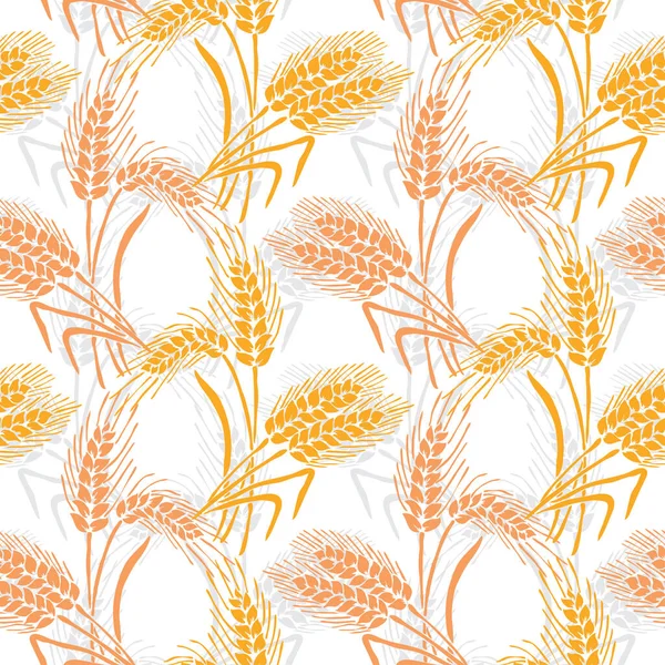 Elegant Seamless Pattern Wheat Plants Design Elements Wheat Pattern Invitations — Stock Vector