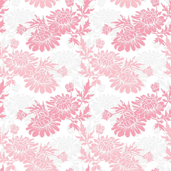菊の花 デザイン要素とエレガントなシームレスなパターン 招待状 カード ギフトラップ ファブリック 壁紙のための花のパターン — ストックベクタ