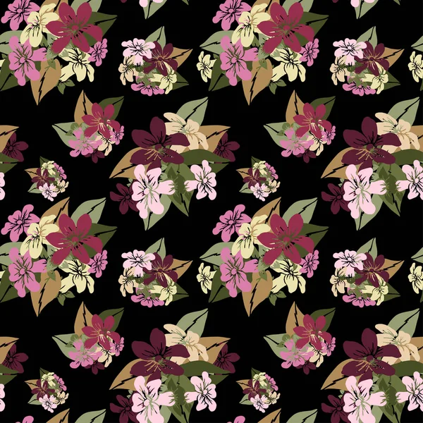 Κομψό Σχέδιο Χωρίς Ραφή Λουλούδια Stephanotis Στοιχεία Σχεδιασμού Floral Μοτίβο — Διανυσματικό Αρχείο