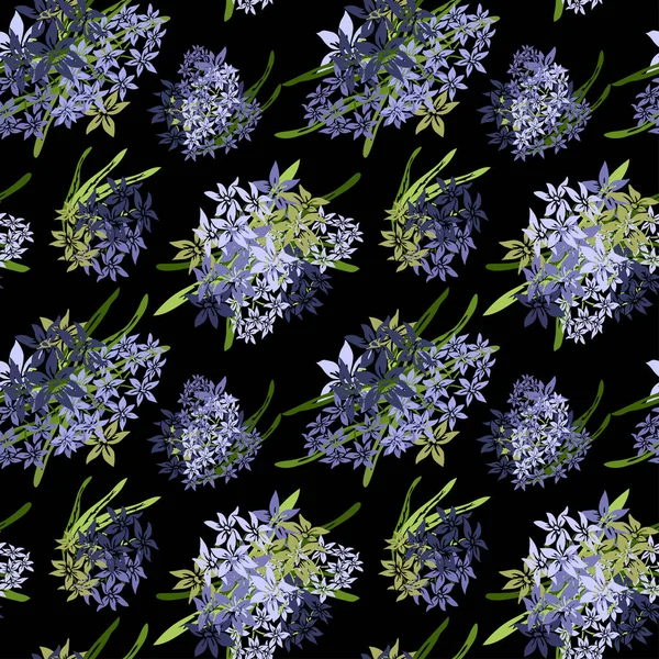 Élégant Motif Sans Couture Avec Des Fleurs Jacinthe Des Éléments — Image vectorielle