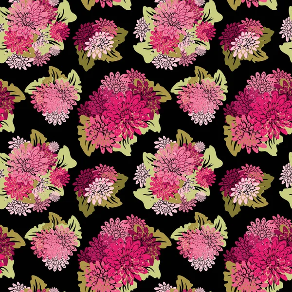 Élégant Motif Sans Couture Avec Des Fleurs Gerbera Des Éléments — Image vectorielle