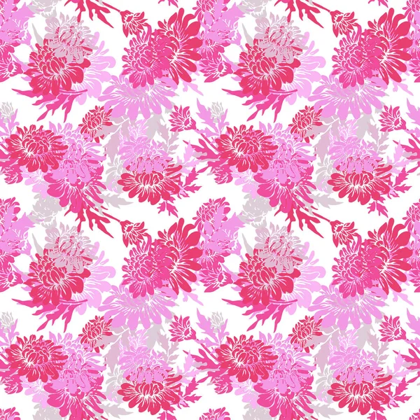 Elegante Naadloze Patroon Met Chrysant Bloemen Design Elementen Bloemen Patroon — Stockvector