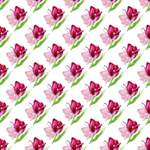 Elegáns Varrat Nélküli Minta Tulipánvirágokkal Design Elemekkel Virágmintás Meghívók Kártyák — Stock Vector