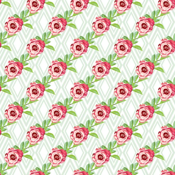 Elegante Patrón Sin Costuras Con Flores Rosas Elementos Diseño Patrón — Vector de stock